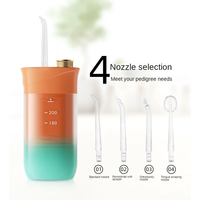 

USB Oral Irrigator Portable Tooth Cleaner Telescoping Water Flosser Irrigator Dental Water Jet water thread for teeth 4 Jet IPX7