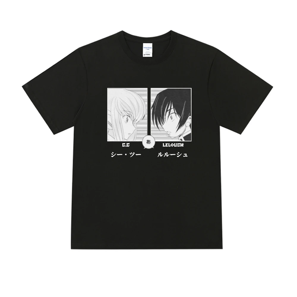 

Anime Code Geass Lelouch Lamperouge Send Couple Romantic Print T-shirt for Men's Women's Everyday Oversized Short Sleeve T Shirt
