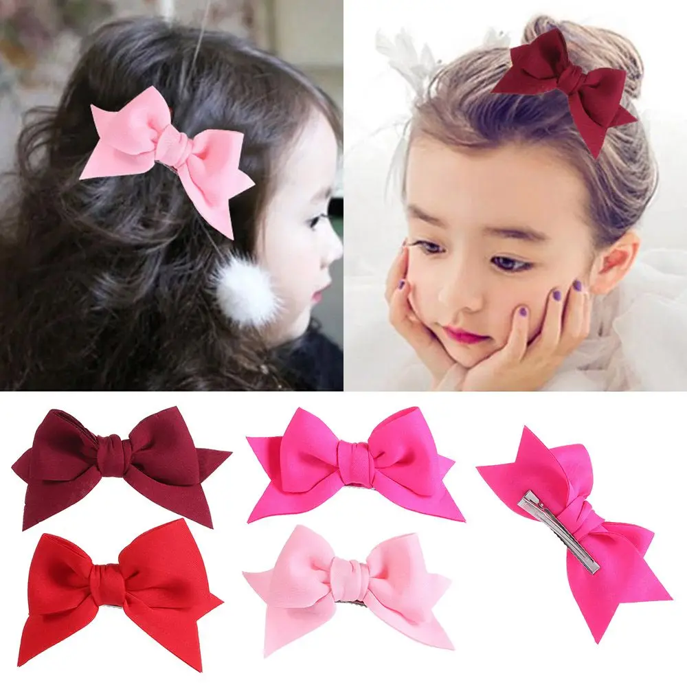 

Lovely Bow Hair Clips For Baby Girls Spring Hair Accessories Cotton Kids Infant Hair Bows Hairpin Princess Barrette Child