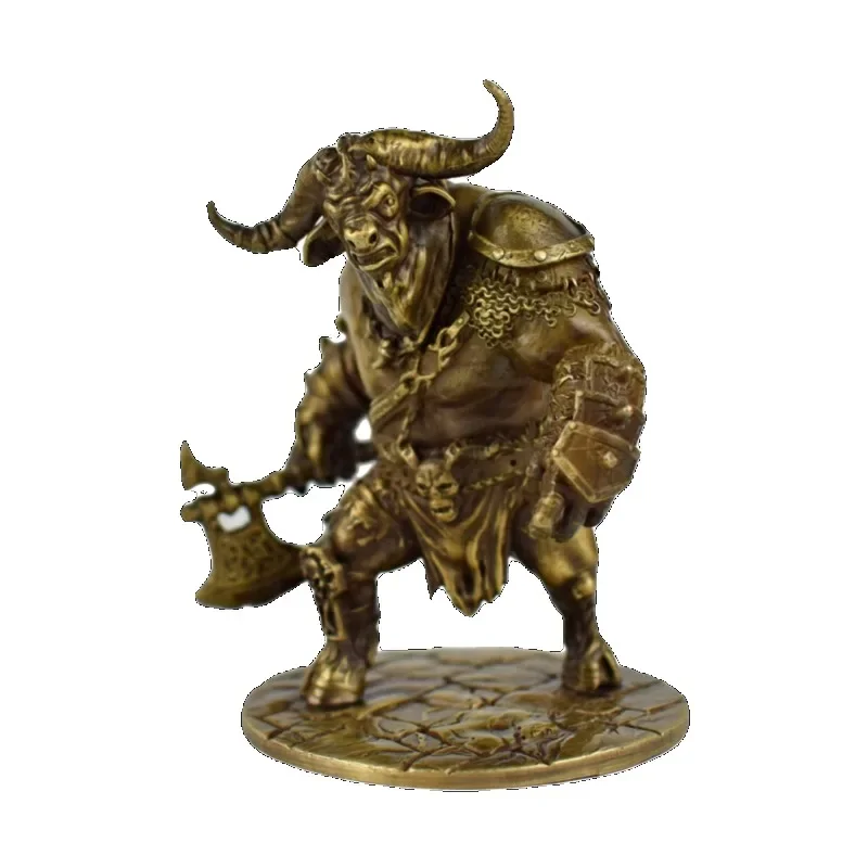 Латунная твердая фигурка монстра с головой быка Дали модель зодиакальной коровы