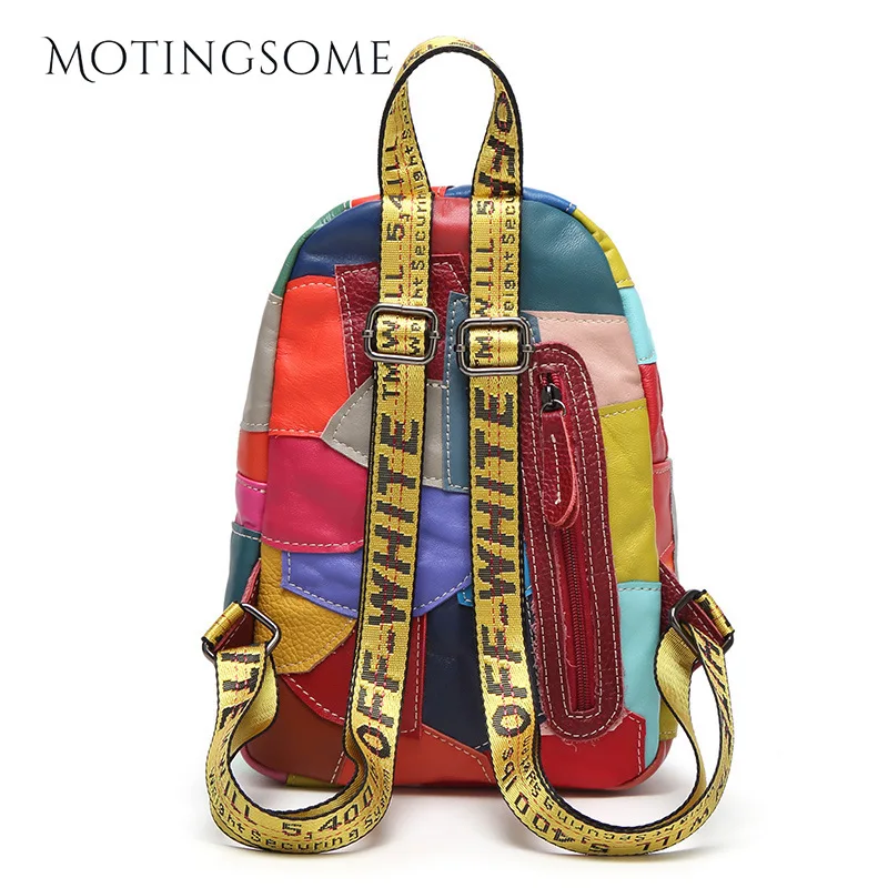 Новинка 2022 рюкзак из натуральной кожи для женщин овечьей путешествий красочный в