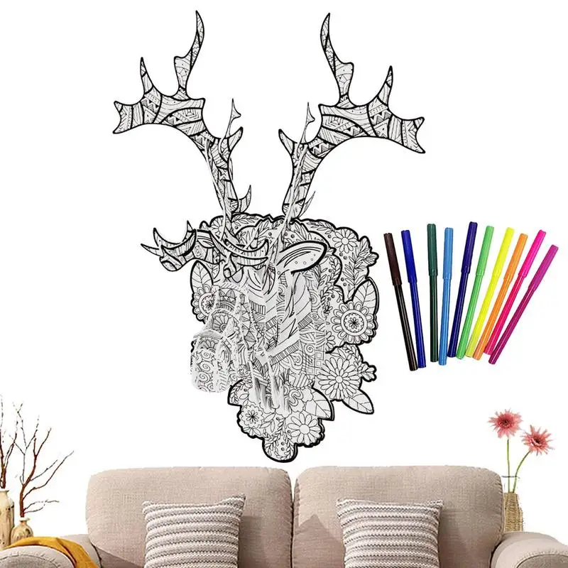 

Art Coloring Painting Puzzle DIY Painting Craft Toy Set 3D Painting Puzzle Kit With 10 Coloring Pens Early Educational Creativit