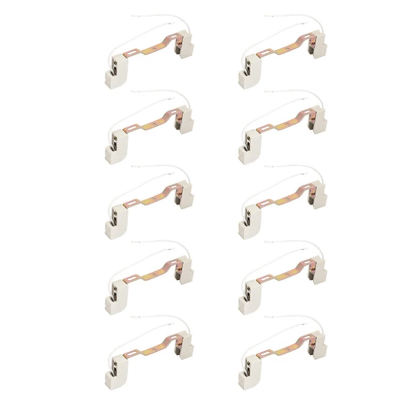 

10X R7S Bulb Socket Lamp Holder Connector Metal Ceramics Handle For Flood Light, 118Mm