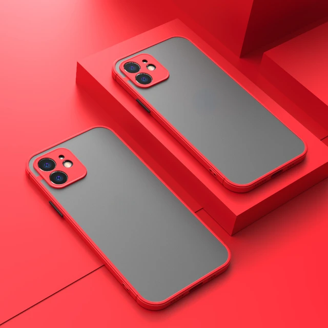

Free Shipping For iPhone 11 12 13 Pro Max XR XS X 7 8 Plus SE Mini Luxury Silicone Bumper Clear Hard PC Cover Capa Shockproof Ar
