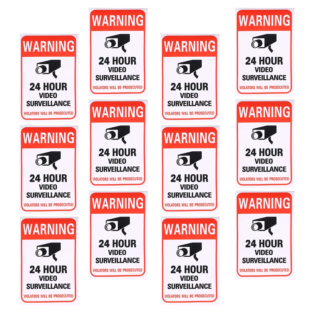 

40 Pcs Adhesive Stickers Warning School Sign Self-adhesive Logo Video Office