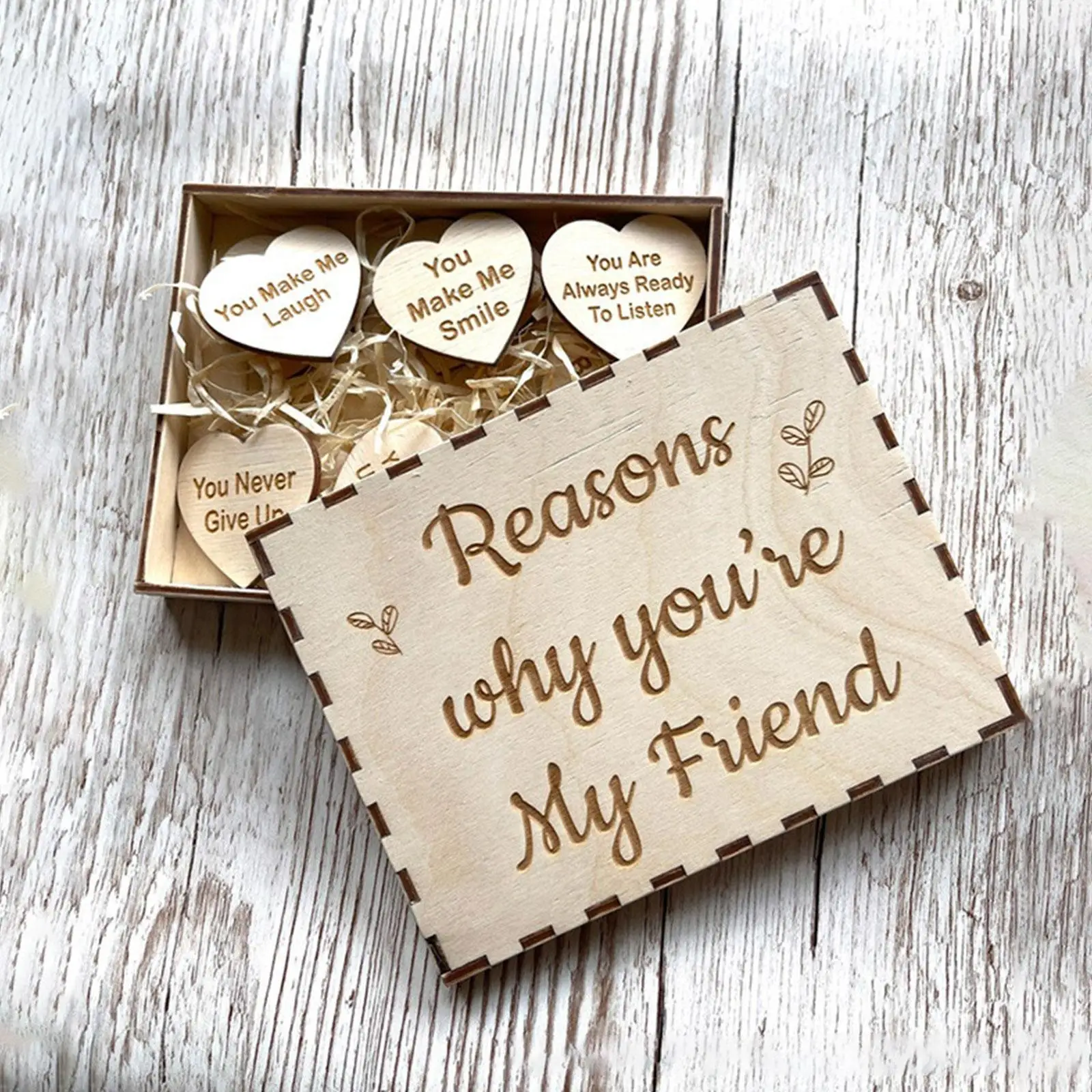 

"Reasons Why You Are My Friend" Friendship Gift Unique Friendship Gift Decorative Wood Chips Favor Festive Party Christmas Gifts