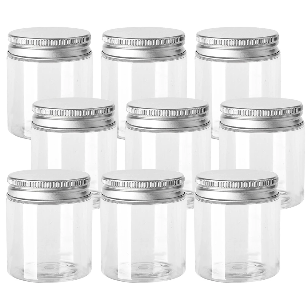 

60Pcs 30/50/60/80/120/150ml Storage Jars With Lids Aluminum Round Canister Empty Plastic Cosmetic Jars Food Travel Bottle Pot