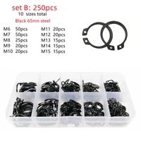 500250pcs m5 to m20 c clip external circlip snap retaining rings stainless steel carbon steel circlip assortment kit for shaft