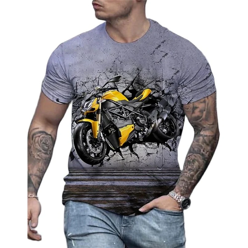 

Men's Everyday T-shirt 3D Printing Motorcycle Graphic Creative Design Street Style Short Sleeve Summer New Fashion T-shirt