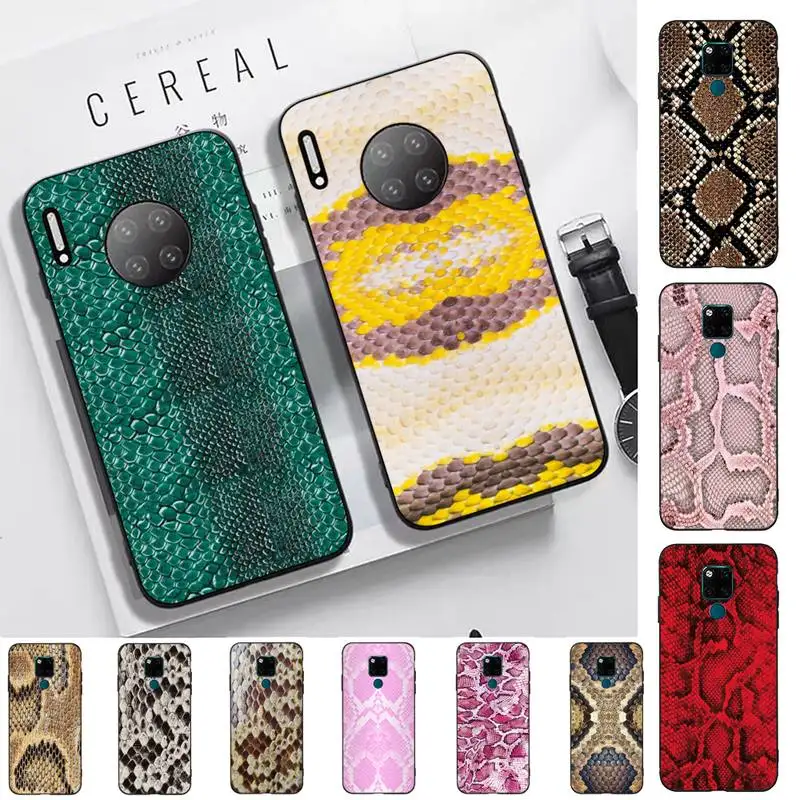 

Snake Skin Phone Case for Huawei Mate 20 10 9 40 30 lite pro X Nova 2 3i 7se