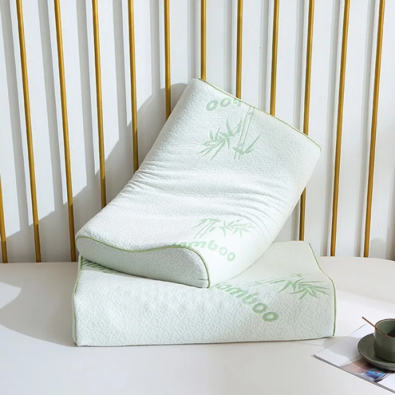 

40x60cm High Elastic Latex Pillow Thailand Natural Latex Pillow Core Embroidered Bamboo Outer Sleeves Large Adult Latex Pillow