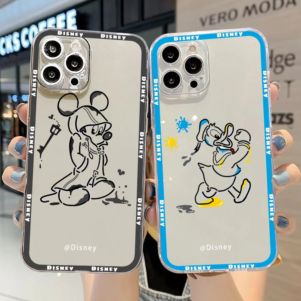 

Graffiti Mickey Donald Duck Winnie Phone Case Transparent For Apple iPhone 14 13 12 Mini 11 XS Pro Max X XR 8 7 6 Plus 5 SE 2020