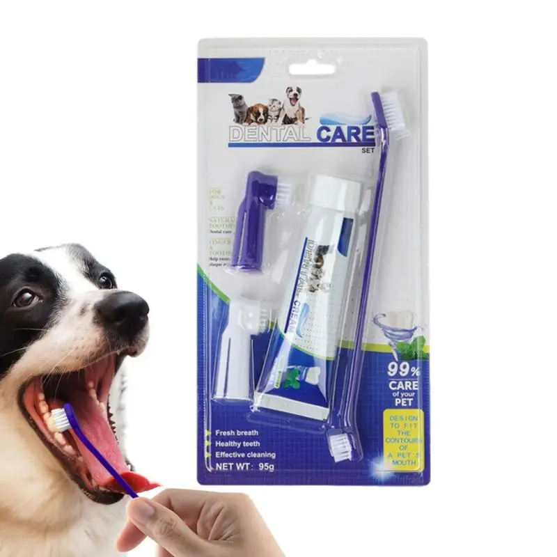 

Зубная щетка и зубная паста для собак, щенков, котят, необходимое для чистки зубов, для взрослых собак, кошек, уход за зубами, удаление пятен для домашних питомцев