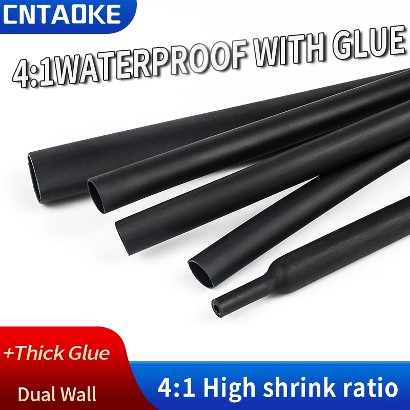 

4:1 4/6/8/12/16/18/20/24/32/40/52/72mm Diameter Heat Shrink Tubing Wrap Wire Tube with Glue Tube Sleeving
