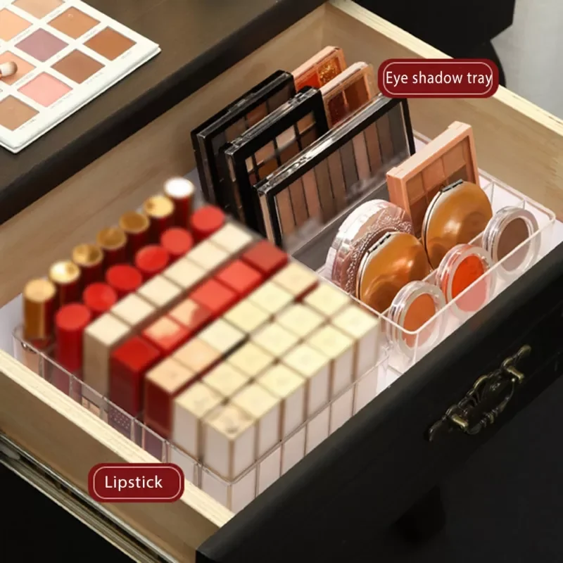 

Large Capacity Cosmetic Storage Box Makeup Organizer Desktop Lipstick Eyeshadow Organizer Jewelry Nail Polish Container