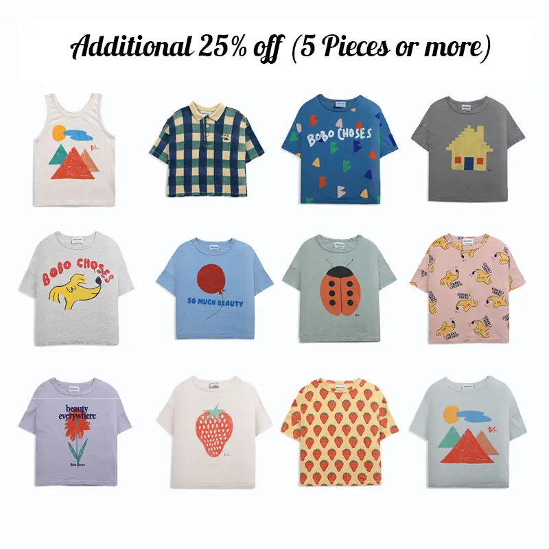 

2022 BC Brand Bobo Autumn Kids T-shirts For Boys Girls New Clothes Cute Printed Baby Children Clothings Outfits Pants Shorts
