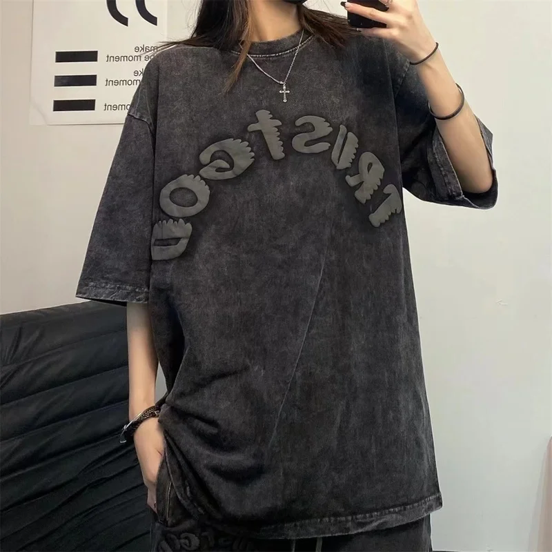 

Top Quality Trust God Fashion Shirts Men Kanye West Women Tee Sunday Service Shirts Holy Spirit CPFM Short Sleeve Men Clothing