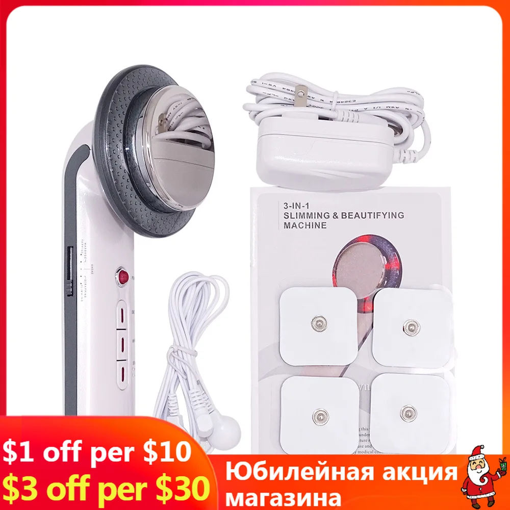 

Face Reduction 3 in 1 EMS Infrared Ultrasonic body Massager Anti cellulite Fat Burner Weight Loss Infrared Slimming Machine