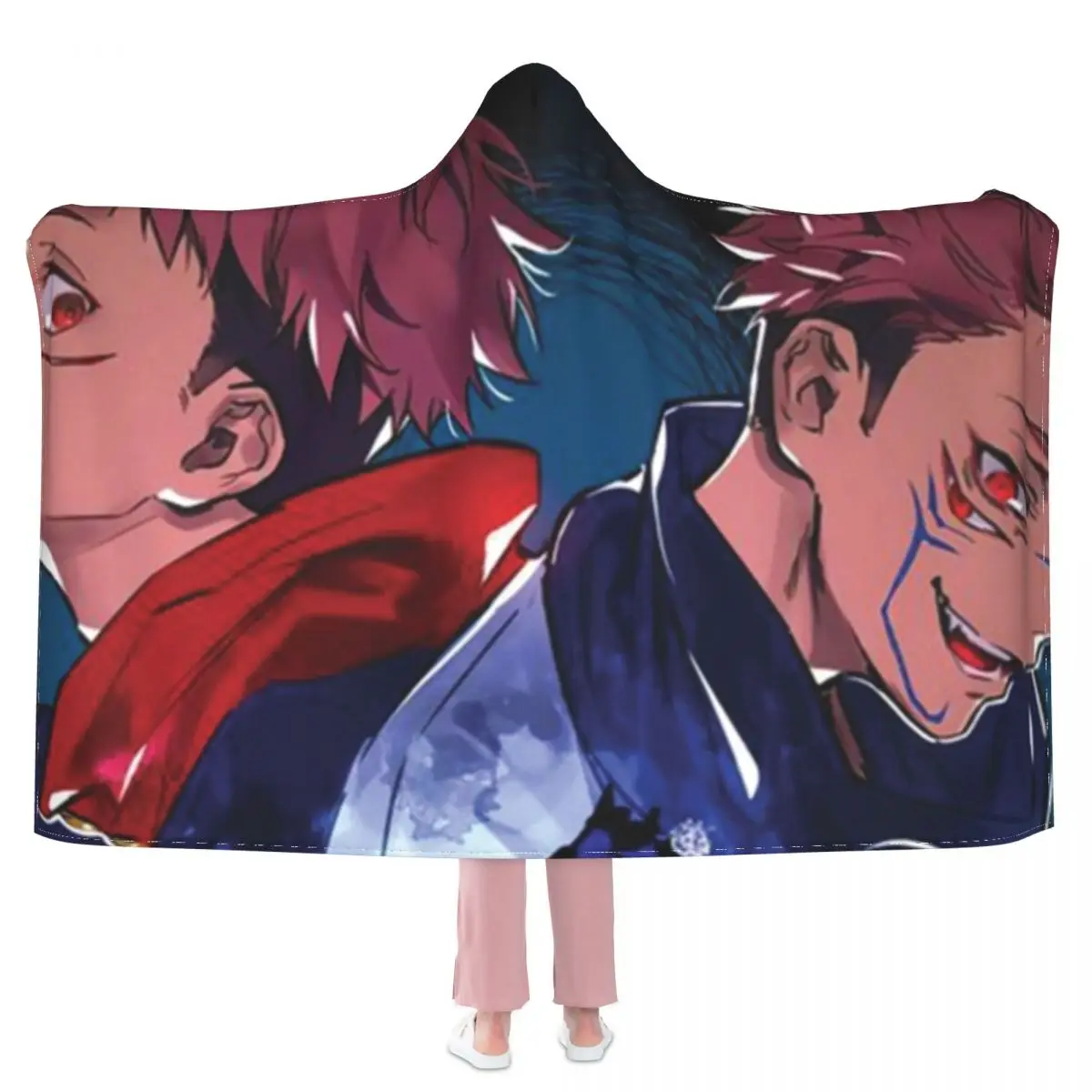 

Одеяло Yuji Itadori Vs Sakuna, мягкое модное покрывало с капюшоном, Флисовое одеяло для медитации