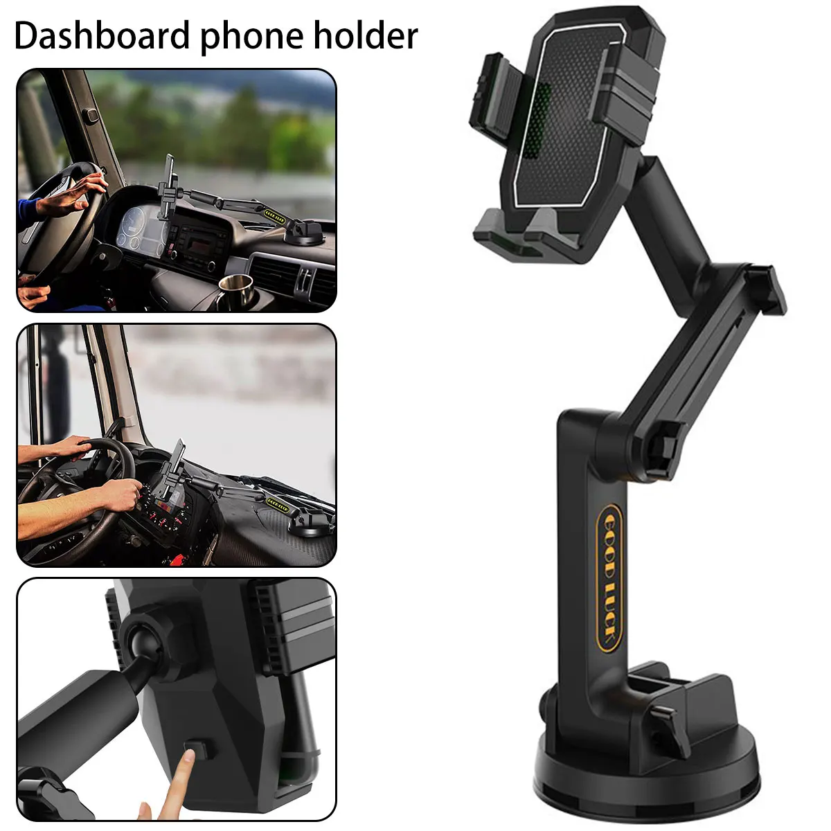 

new Dashboard Phone Holder 1170° Adjustable Car Phone Holder Mount with 4.3in Suction Cup 17in Long Arm One-Button Automatic
