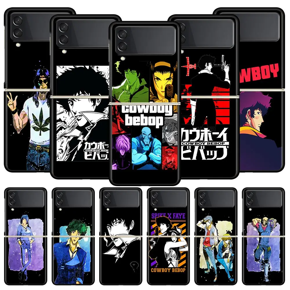 

Cowboy Bebop Anime Phone Case for Samsung Galaxy Z Flip 3 4 5G Black Folding Mobile Shell Hard PC Fundas Coque Protect Cover