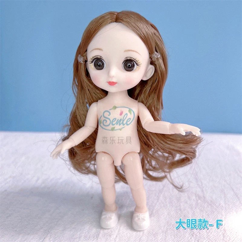 Мини милые 3D большие глаза 16 см BJD 1/12 13 Шарнирная кукла детская голова с боди