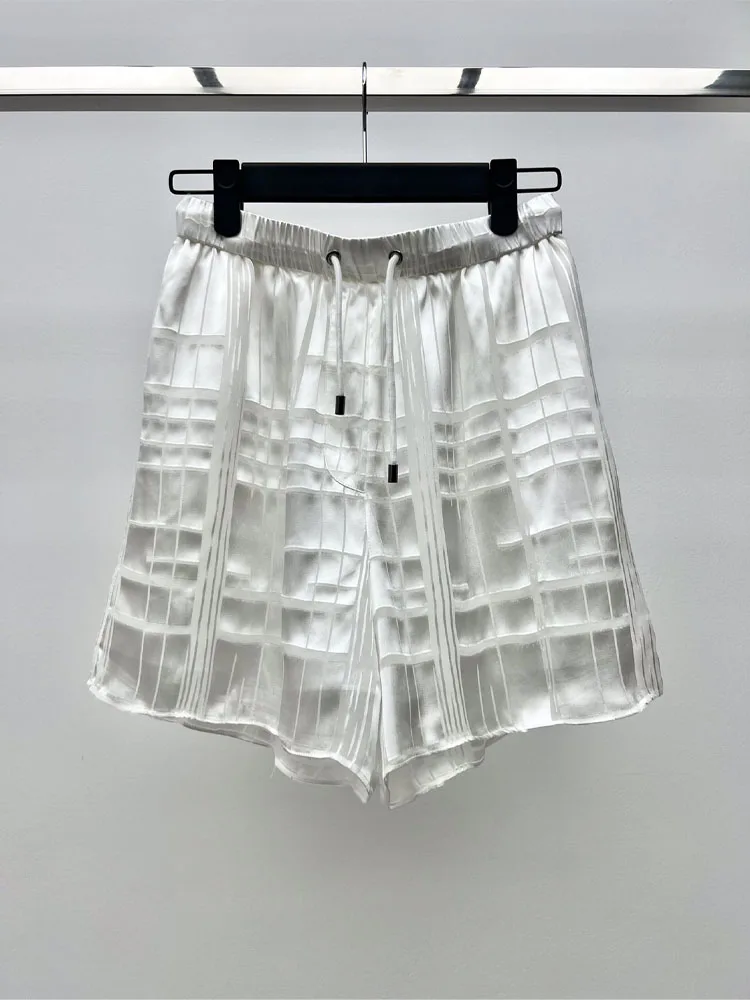 

2023 Women New Fashion Summer Shorts Silk High waist Straight Shorts Vintage Female Shorts For Girls