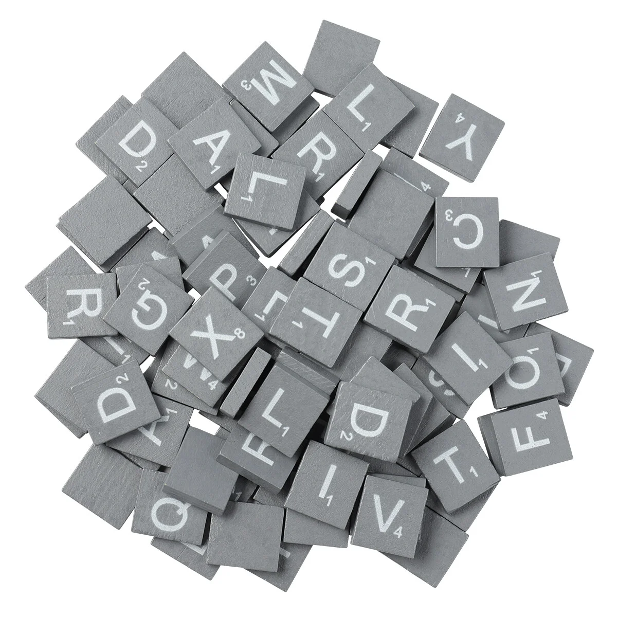 

100pcs Wood Letter Tiles 26 Alphabet Capital Letters Puzzle for Kids DIY Crafts Pendants Spelling Educational Toys Grey