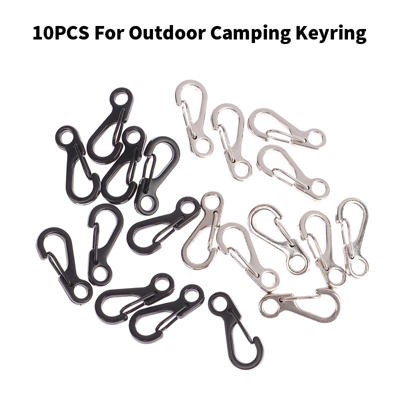 

10Pcs D Carabiner D-Ring Key Chain Spring Clips Mini Aluminium Alloy Hang Buckle Survival EDC Gear Outdoor Camping Keyring Tool