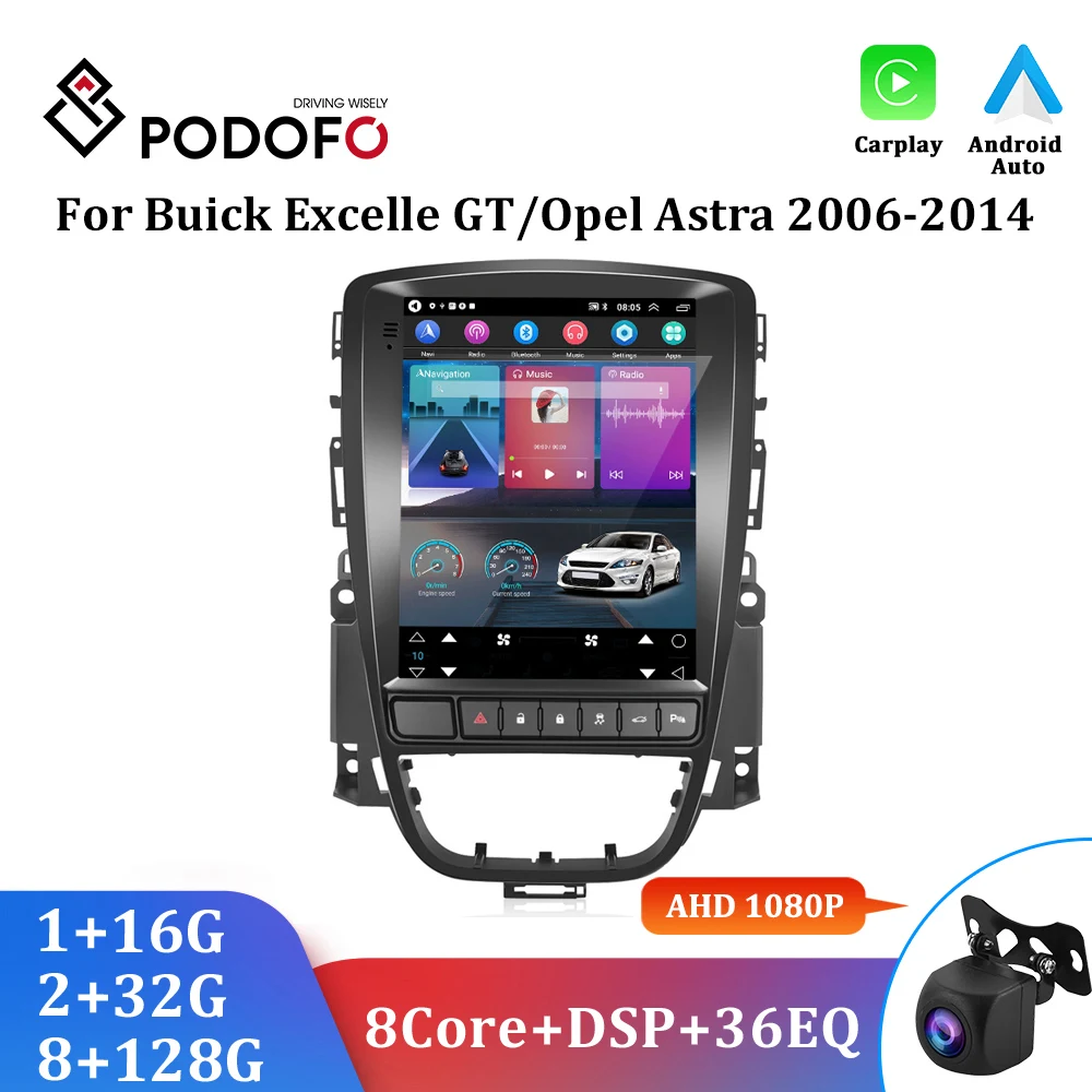 

Podofo Android 11.0 Car Radio for Opel Astra 2006-2014 Buick Excelle GT Multimedia Player 2 Din GPS Carplay Auto Stereo DVD 2din