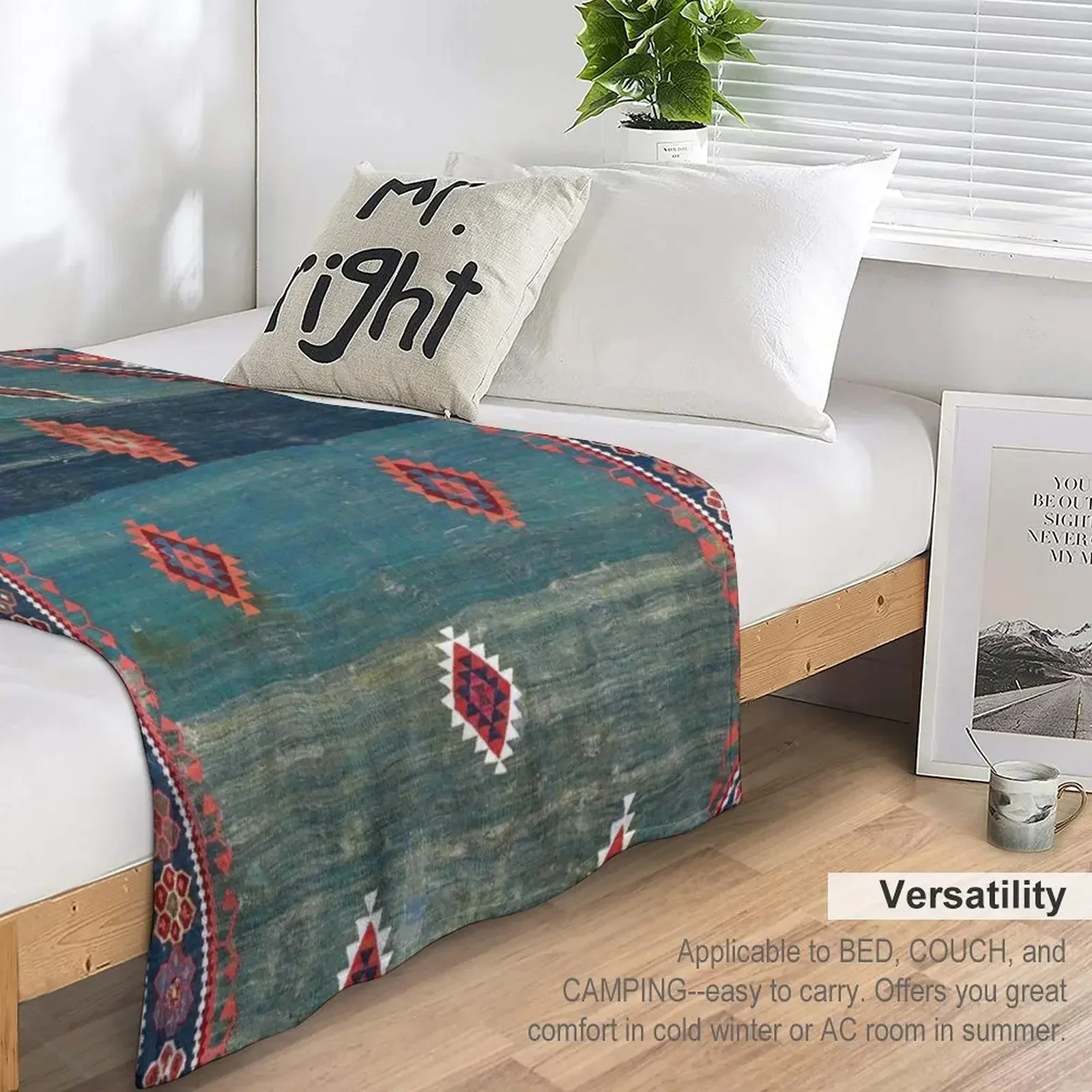 Sivas Antique Turkish Niche Kilim Print Throw Blanket christmas decoration Comforter Blankets