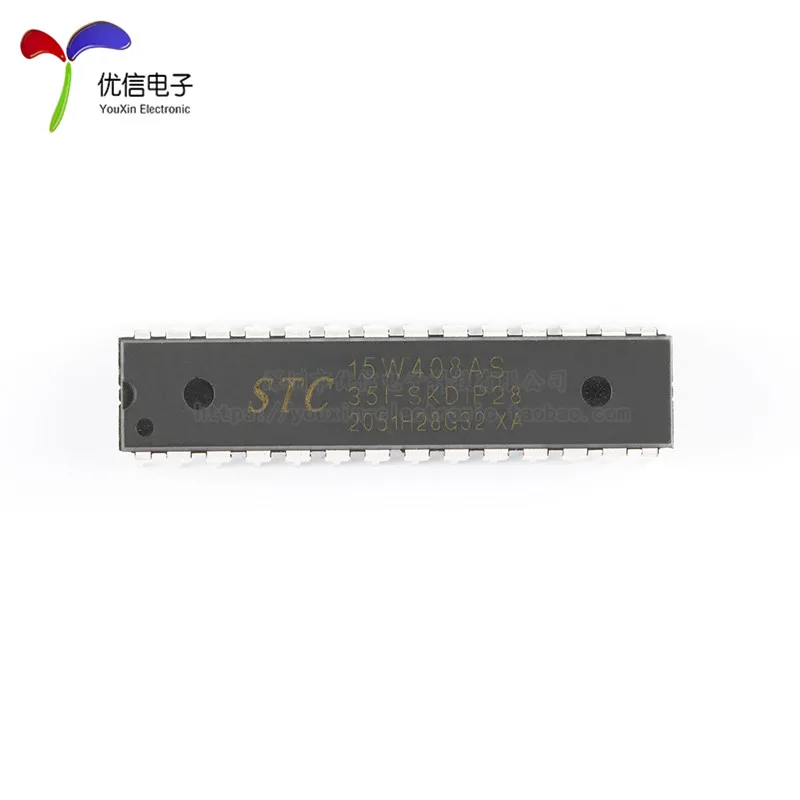 STC15W408AS-35I-SKDIP28 Enhanced 1T 8051 Single-chip Microcomputer Microcontroller MCU | Integrated Circuits