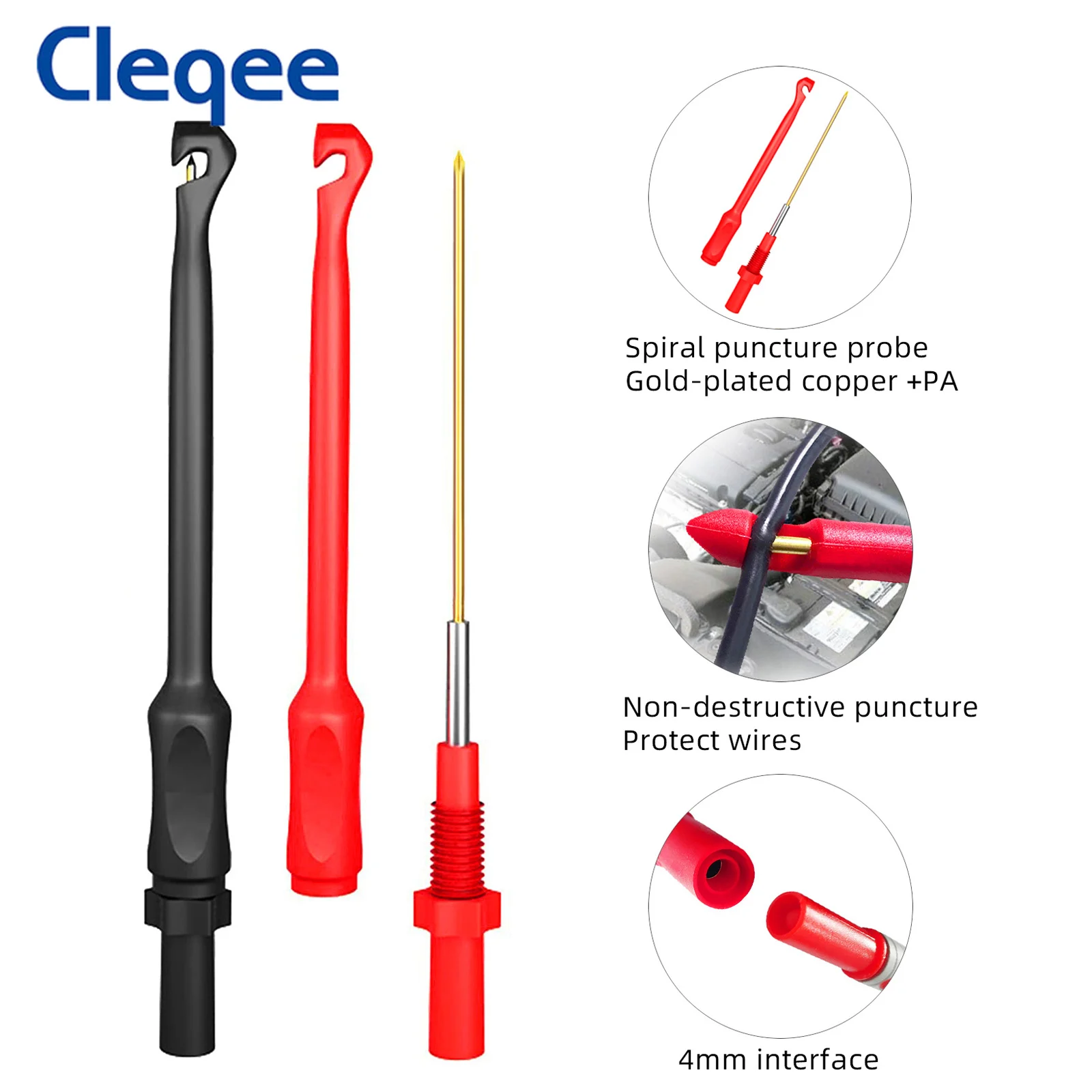 Тестовые щупы Cleqee P1033B 4 мм для прокалывания проводов | Инструменты