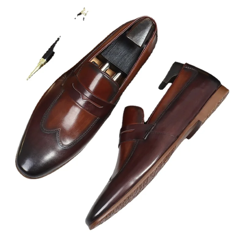 

Новинка лета 89276, повседневные дышащие кожаные туфли на мягкой подошве, мужские туфли