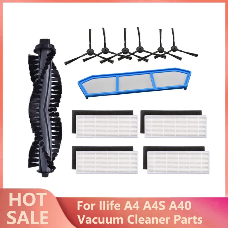 

Hepa Filter Robotic Vacuum Cleaner Primary Filter Main Side Dust Brush Replacement for Ilife A4s A40 Sweeper Parts Accessories