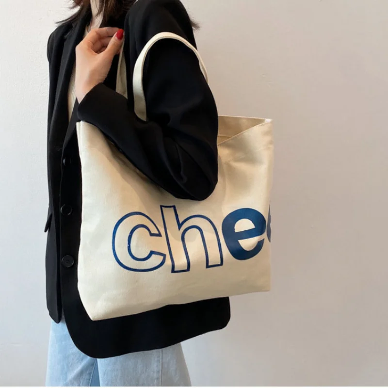 

Canvas Bags for Women Shoulder Bag Teenager Girls School Bags Big Capacity Handbag Eco Reusable Grocery Shopping Tote Bag Bolsas