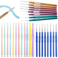 miusie 812 pcsset plastic crochet hook needles kit colorful knitting hooks sewing tools accessories set diy craft tool