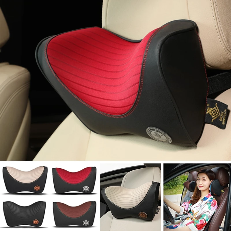 

Car Pillow PU Leather Memory Cotton Car Headrest U Shaped Car Neck Protection Cervical Vertebra Pillow Car Seat Supplies