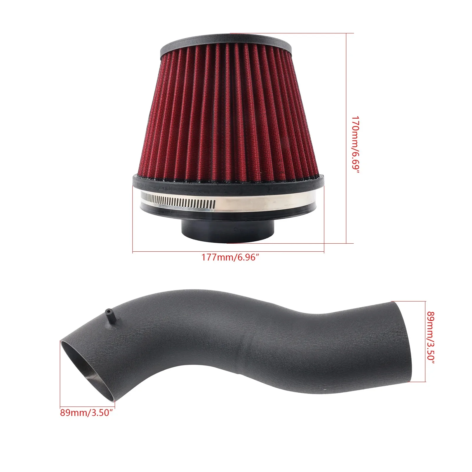 Фото Комплект для впуска холодного воздуха High Flow Cold Air Intake для Audi S4 S5 Coupe Cabriolet, труба 3,5 дюйма, для двигателей B8 B8.5 3.0T / 3.2L V6 №2