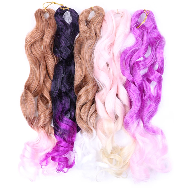 

Full Star Synthetic Hair Spiral Curls Loose Wave Crochet Braids Hair Pre Stretched Braiding Hair For Women Ombre Black Brown Bug