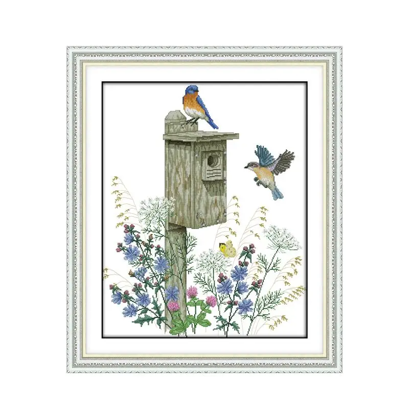 

The bird's home cross stitch kit animal patterns 18ct 14ct 11ct count print canvas stitches embroidery DIY handmade needlework