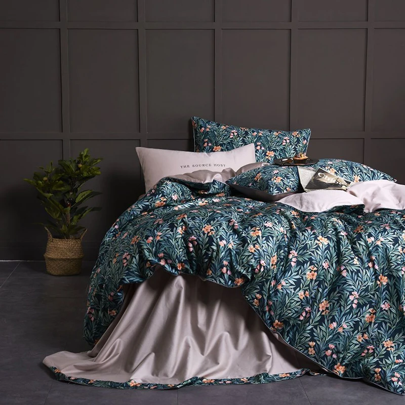 

Egyptian Cotton Soft Duvet Cover Fitted/Bed sheet set US Queen King size Oversize Bedding Set Twin Queen King size 4/6Pcs