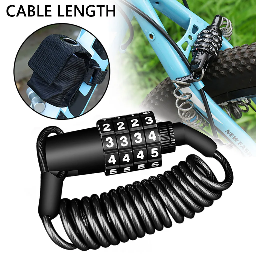 

Bicycle Lock Password Device Anti-Theft Durable Spring Wire Bike Motorcycle Riding Safety Accessories