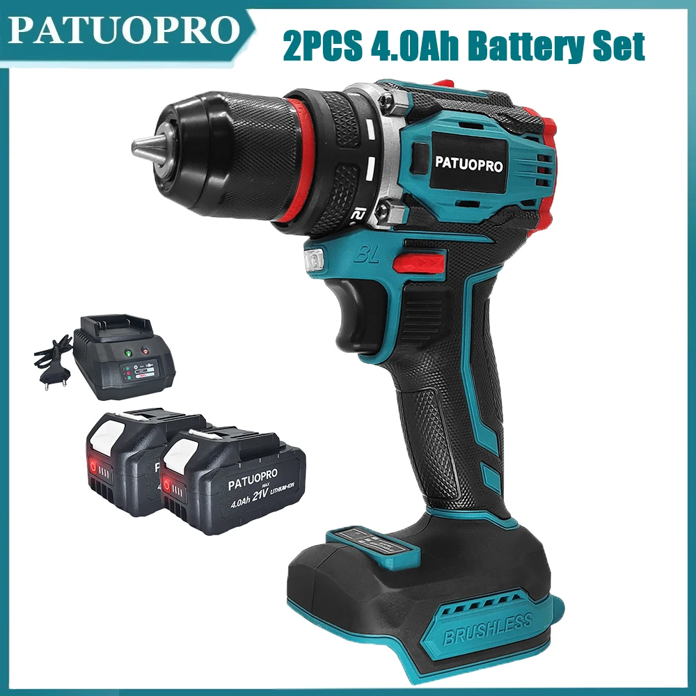 

Бесщеточная аккумуляторная дрель PATUOPRO 10 мм, для батареи Makita 18 В