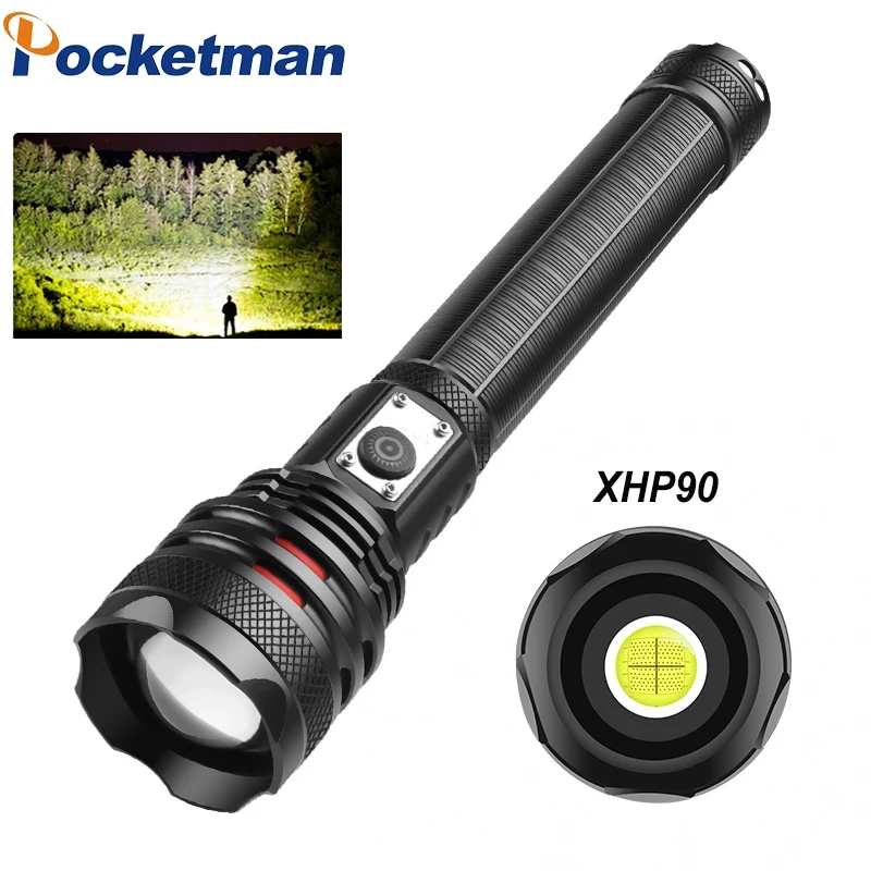 

Ultra Bright LED Flashlight 5 Modes Type-c Charging Telescopic Zoomable Torch Waterproof Portable for Outdoor Fishing Camping