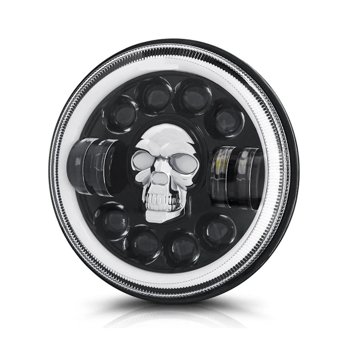 

1 Pc New 7Inch LED Skull Headlights for Wrangler Off-Road Vehicle Headlight Conversions 60W Skull Headlights