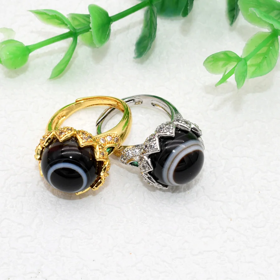 Новинка модные ювелирные изделия унисекс кольцо из натурального черного агата с