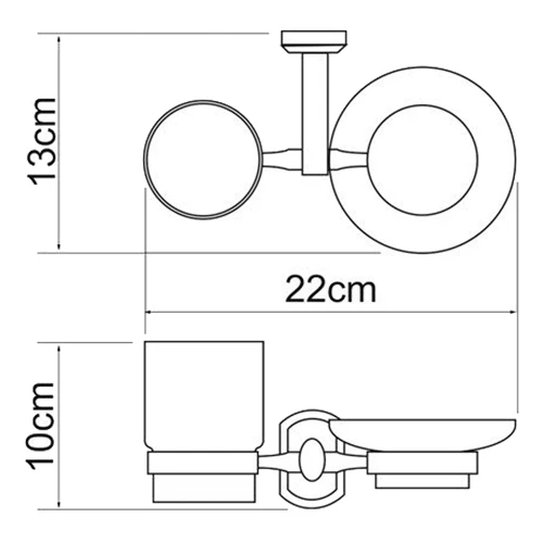 Держатель мыльницы и стакана WasserKRAFT Oder K-3026 (Материал: Стекло/Металл