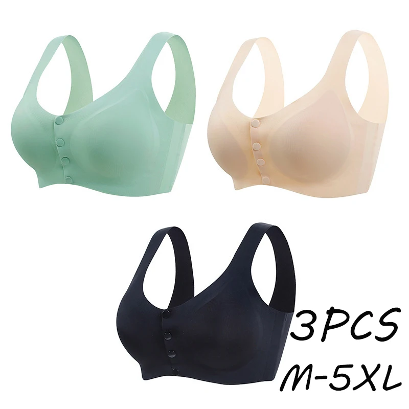 

Vip Link 3pcs Plus M-5XL Latex Bra Seamless Bras for Women Underwear BH Push Up Bralette with Pad Vest Top Bra Dropshipping
