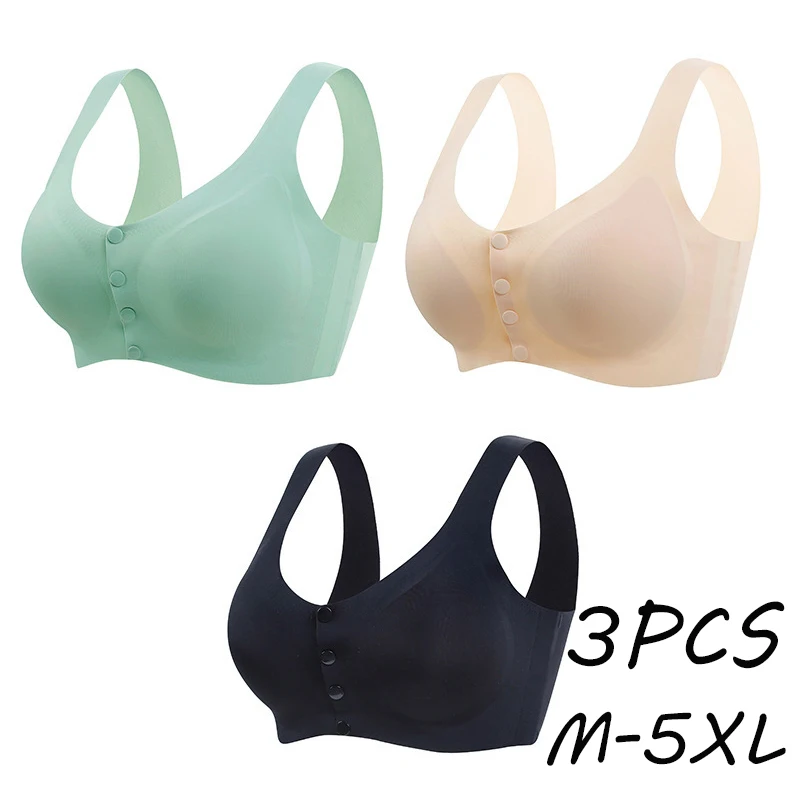 

Vip Link 3 шт. Plus M-5XL Латексный бюстгальтер Бесшовные бюстгальтеры для женщин Нижнее белье BH Push Up Bralette с подкладкой Жилет Топ Бюстгальтер Прямая ...